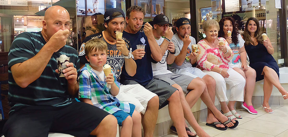 Bonnie's family and their annual ice cream photo while on vacation
