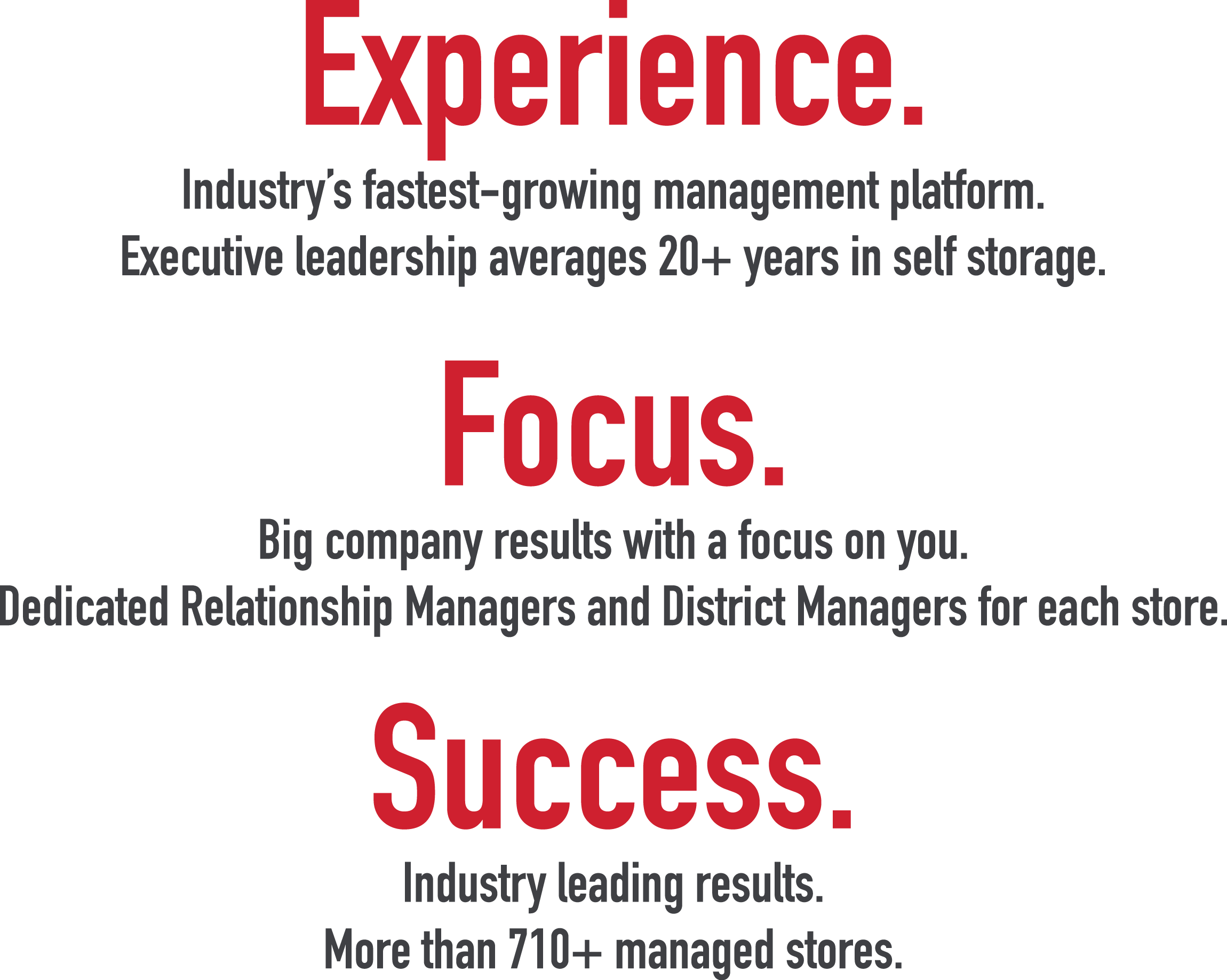 Experience, Focus, Success