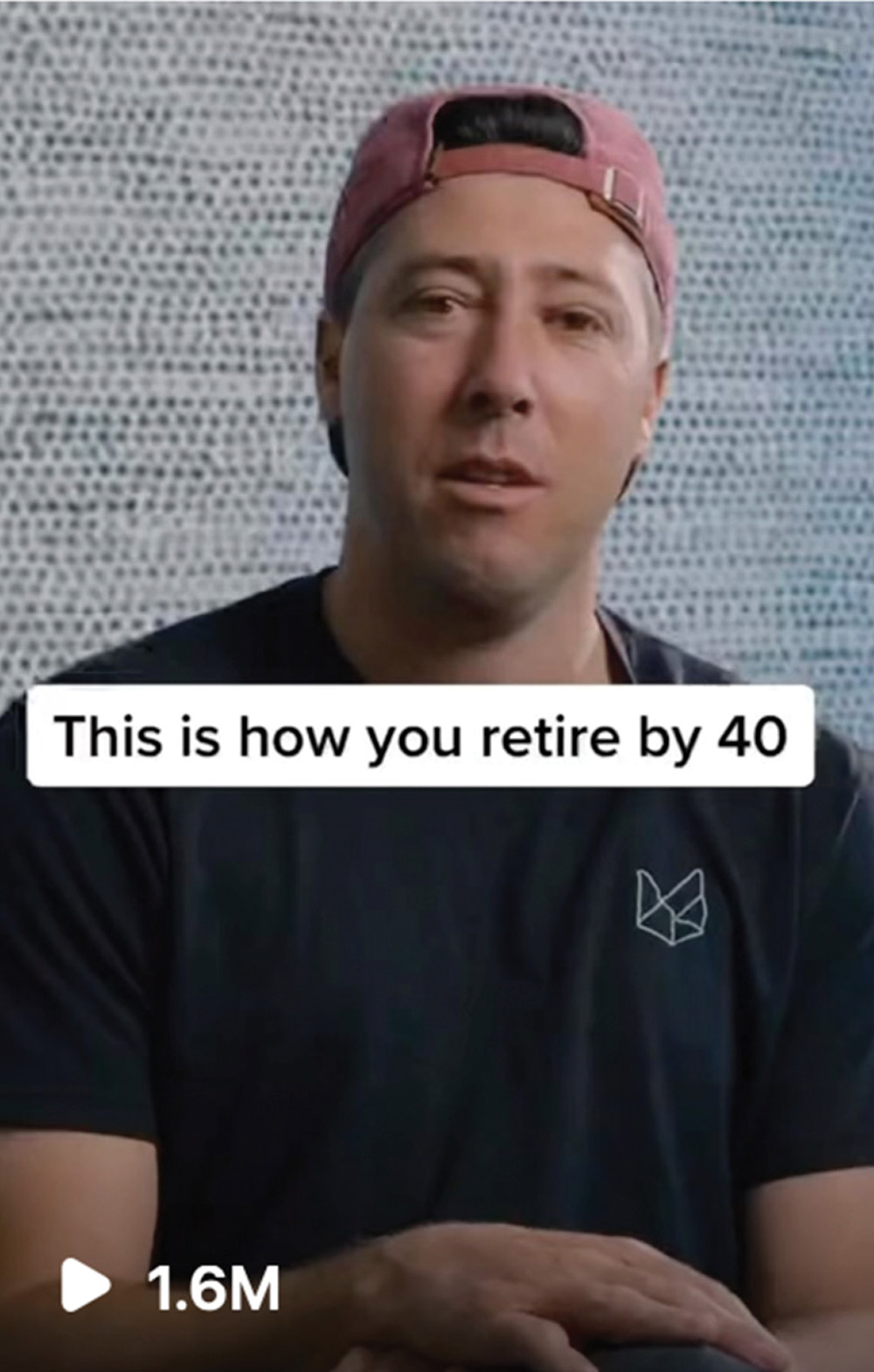 screen grab of a TikTok with a title that reads This is how you retire by 40