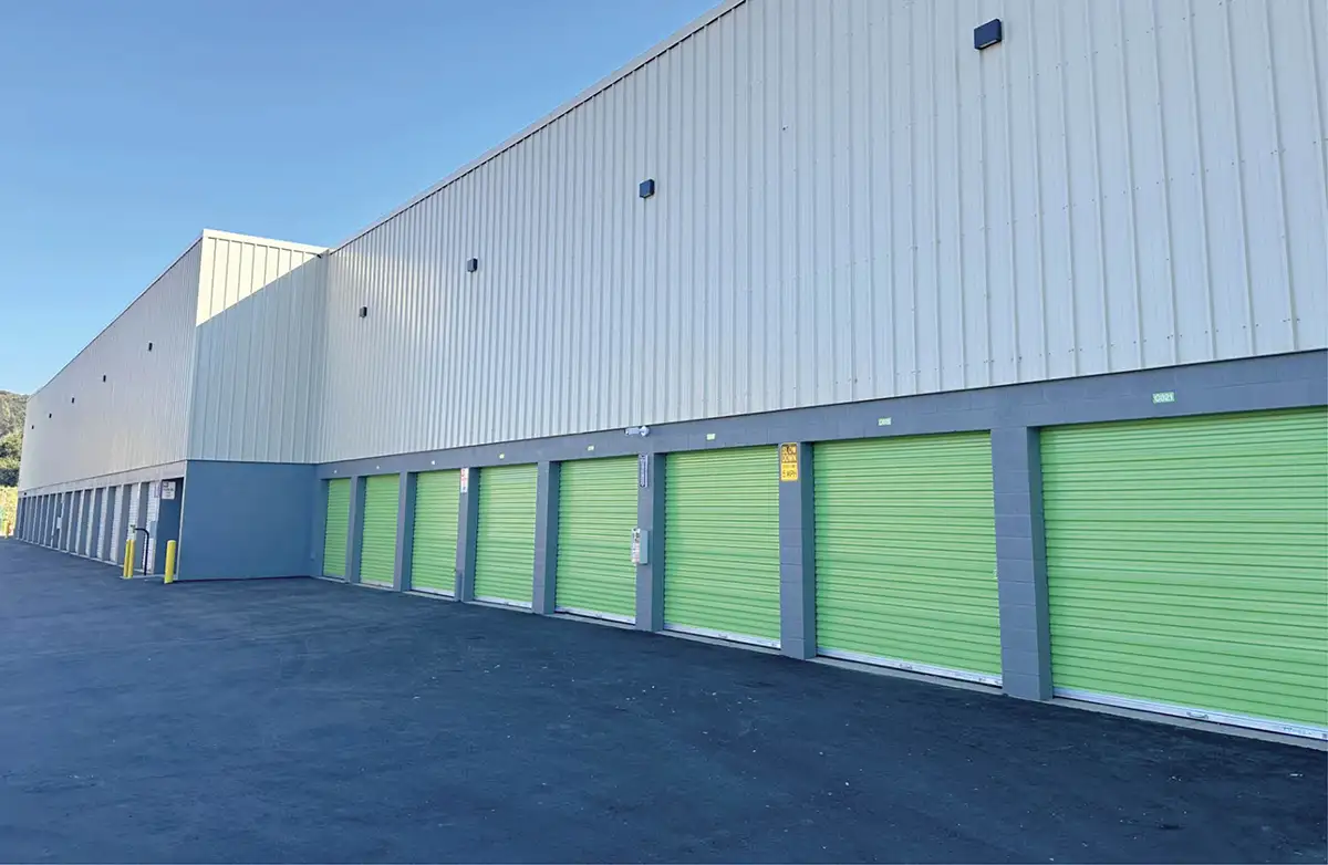 outdoor units with entry ways painted green