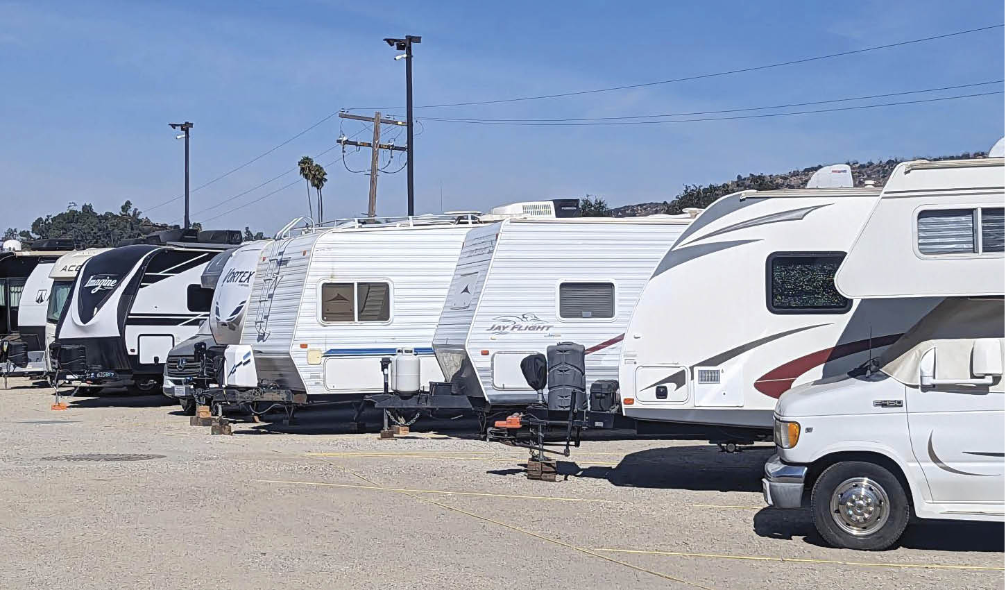 view of RVs parked in facility
