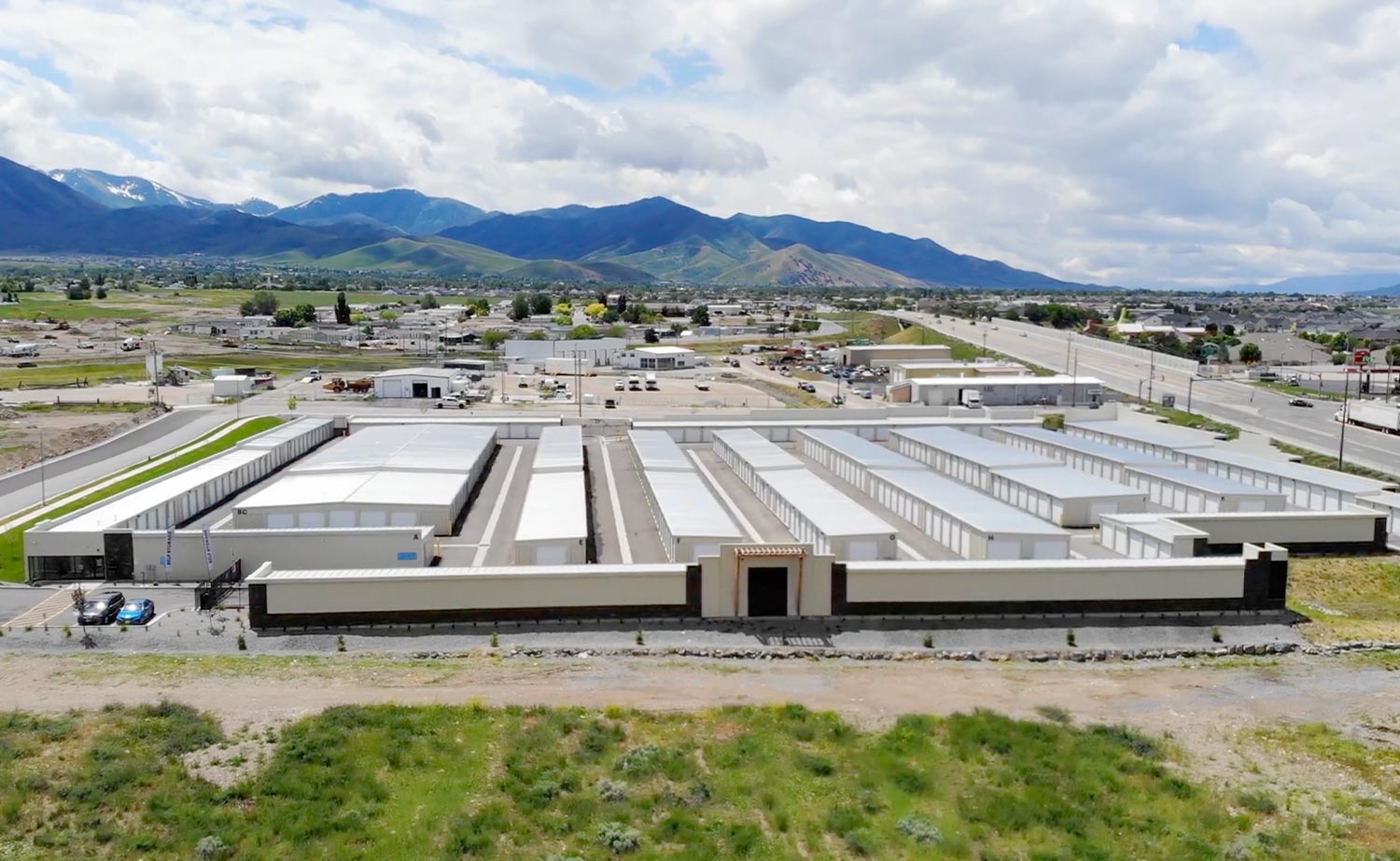 distant aerial view of the StoreEase facility located in Tooele, Utah