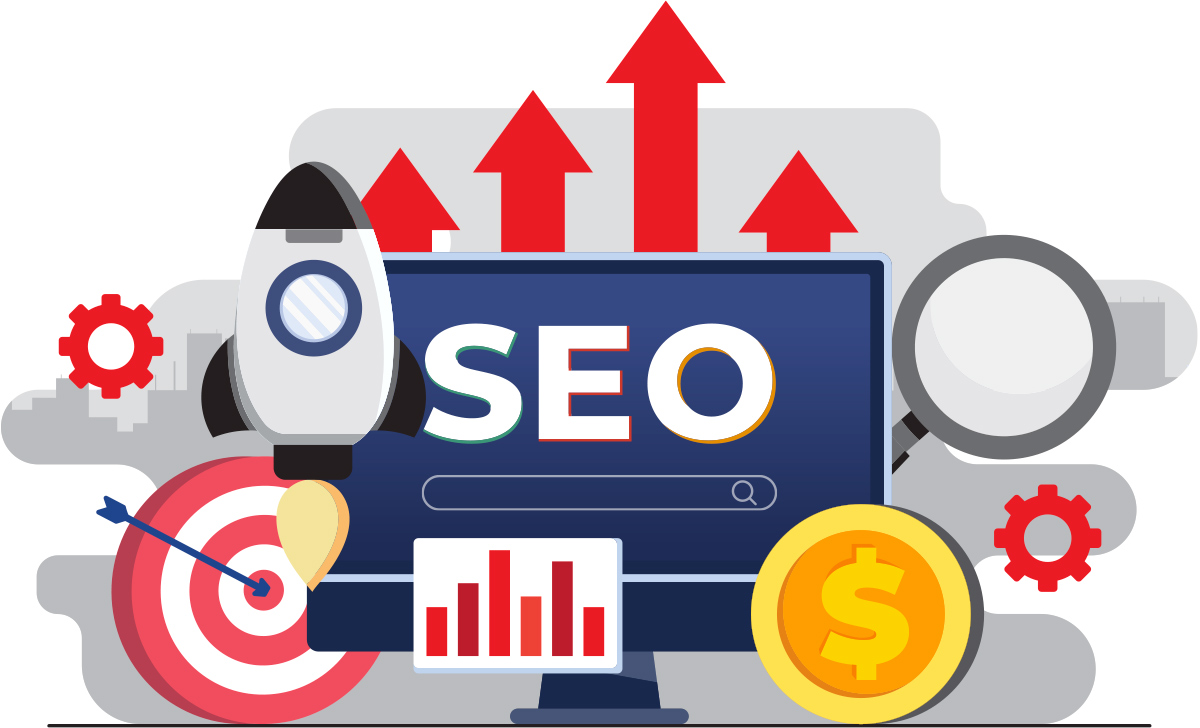 digital vector illustration of SEO graphics