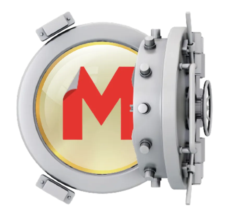 Vault door with M icon