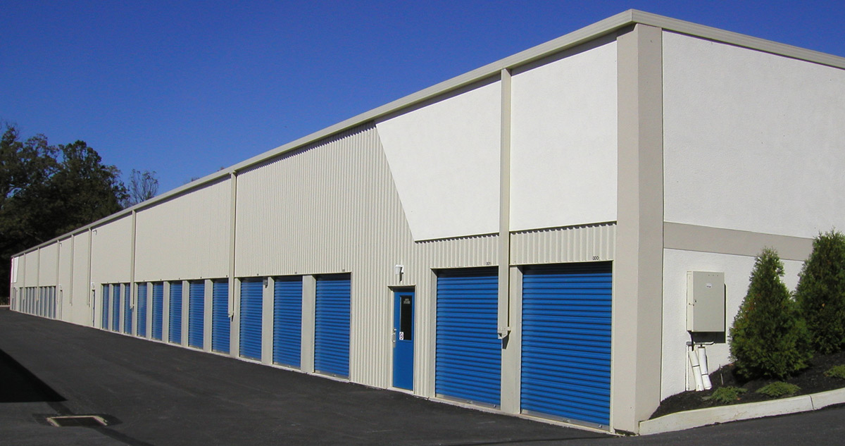 storage facility with blue doors