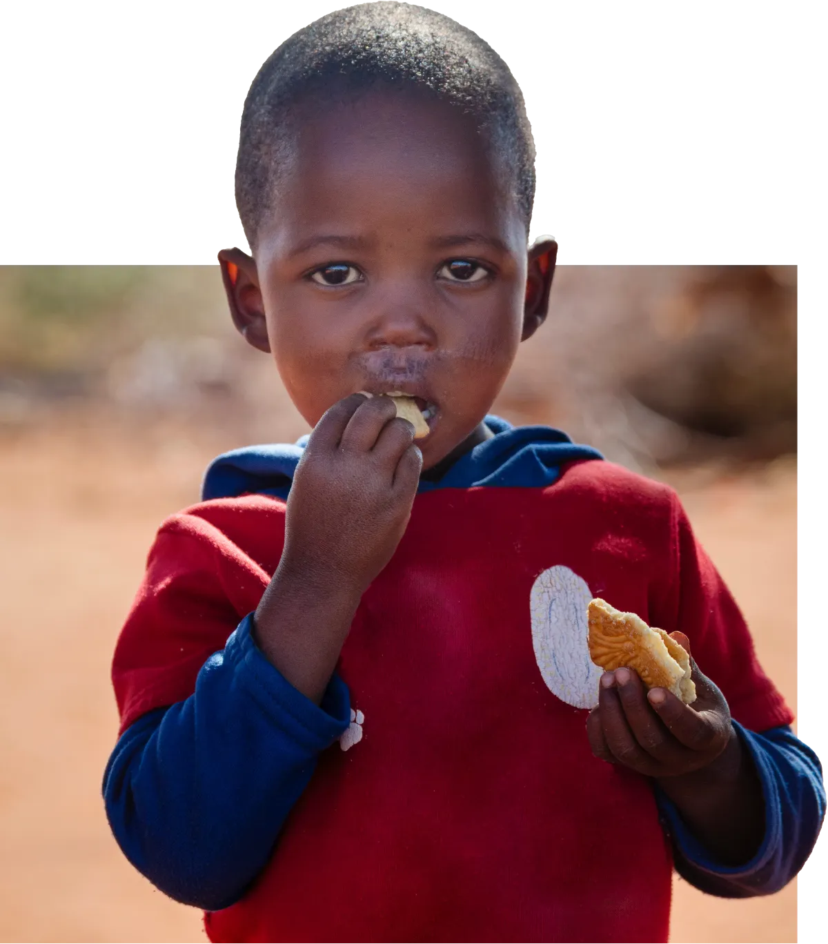 kid eating a piece of bread