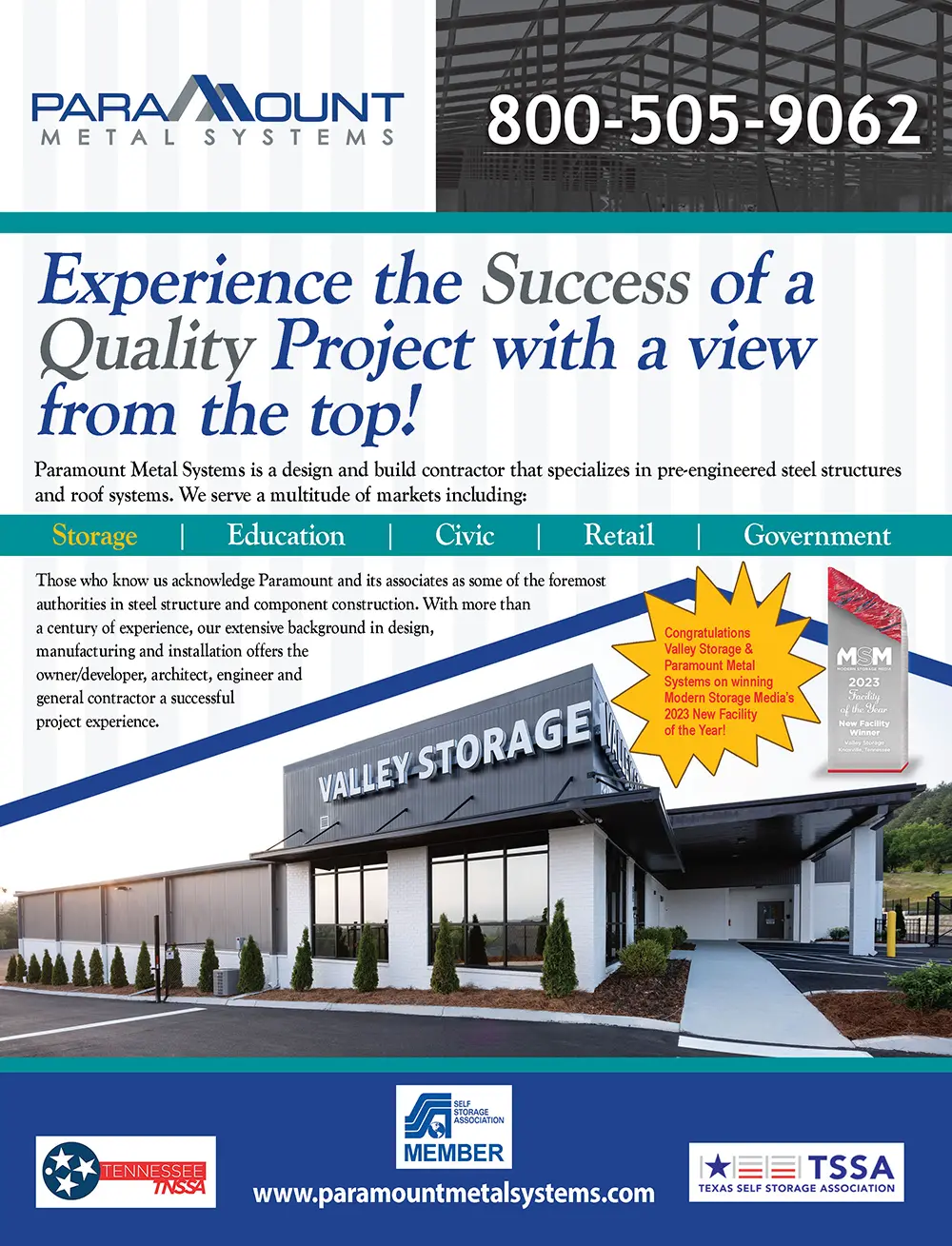 Paramount Metal Systems Advertisement