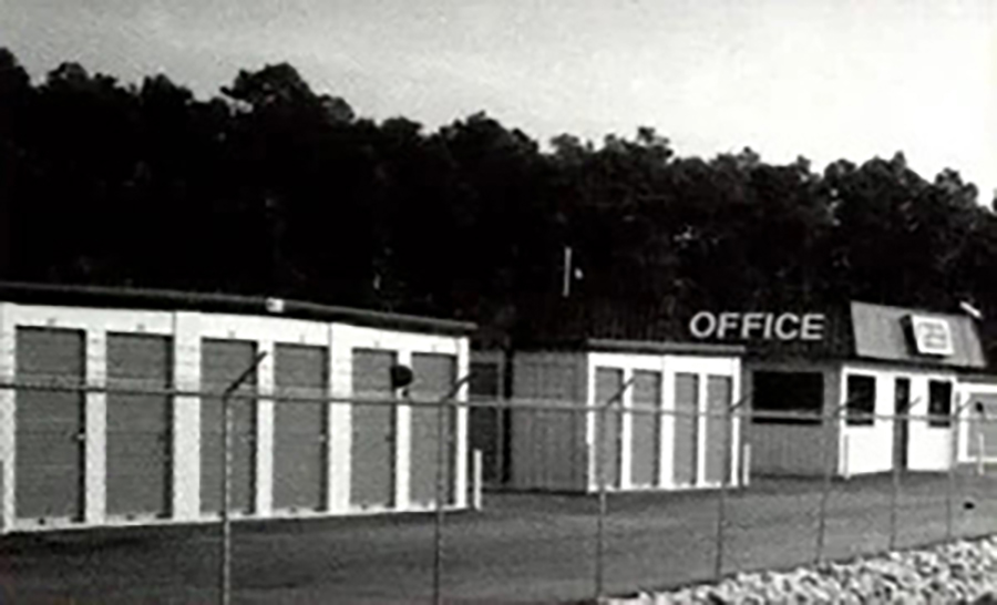 vintage black and white photo of storage facility