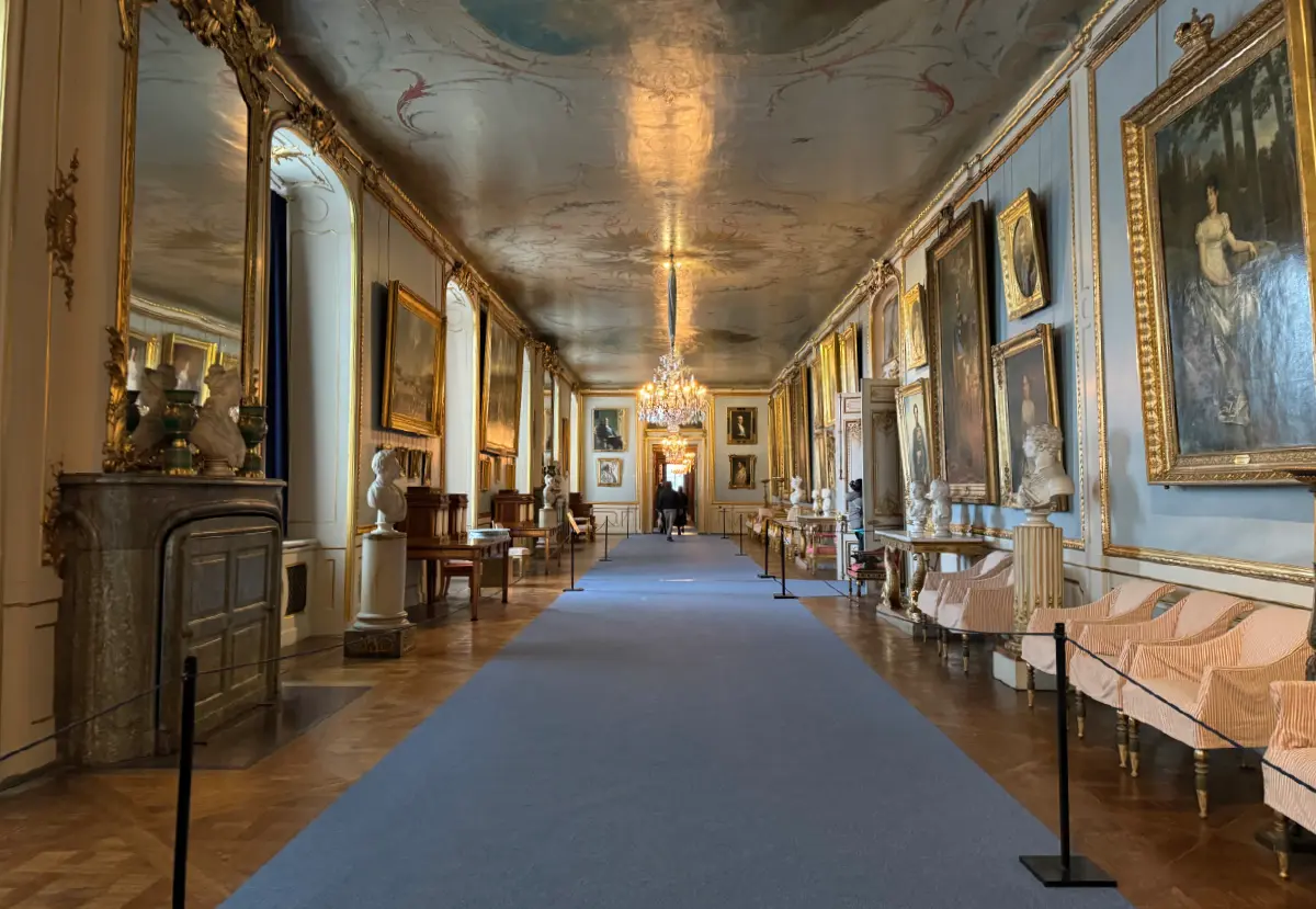 Landscape orientation indoor photograph view of the art gallery hall in the Royal Palace of Stockholm