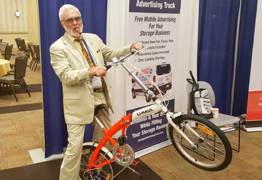 Hal on UHaul bicycle lifting front wheel