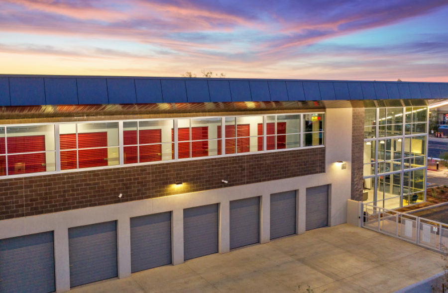 outdoor view of Phoenix facility garage storage units