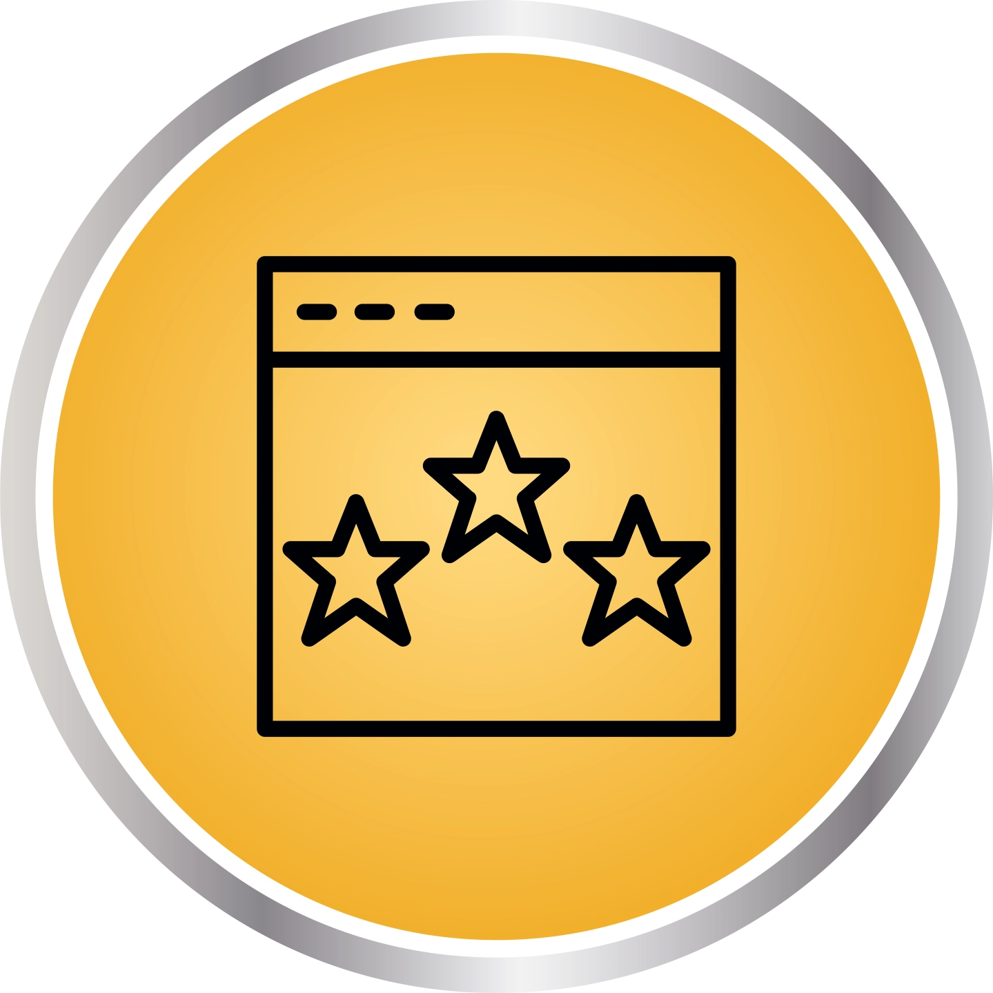 webpage with stars icon