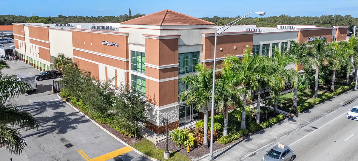 aerial view of an Extra Space Storage facility in Miramar, Fla. 