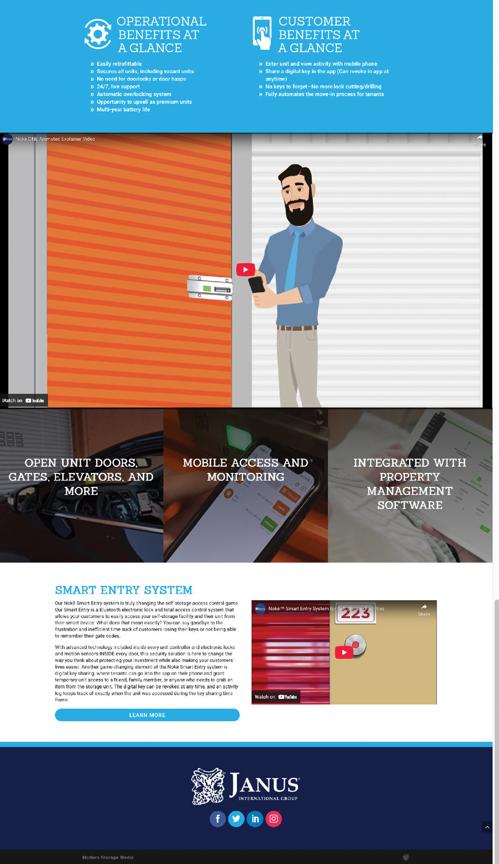 Janus International spotlight page