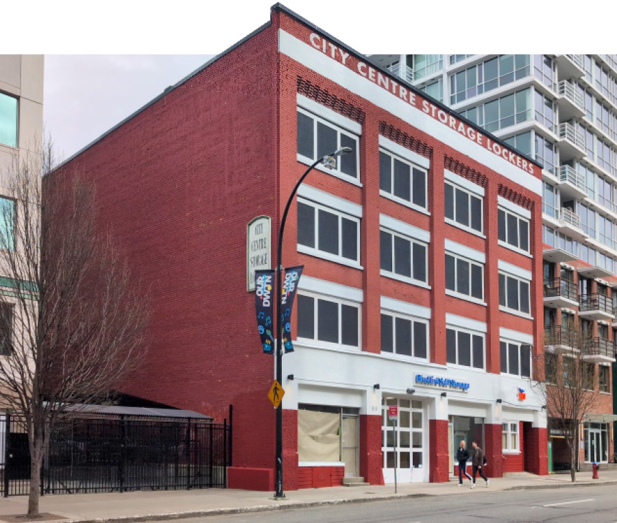 outside view of Bluebird Self Storage building