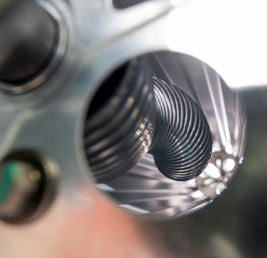 close up of high-tension spring