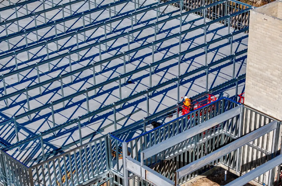 aerial view of Central States Manufacturing's Alpha framing system