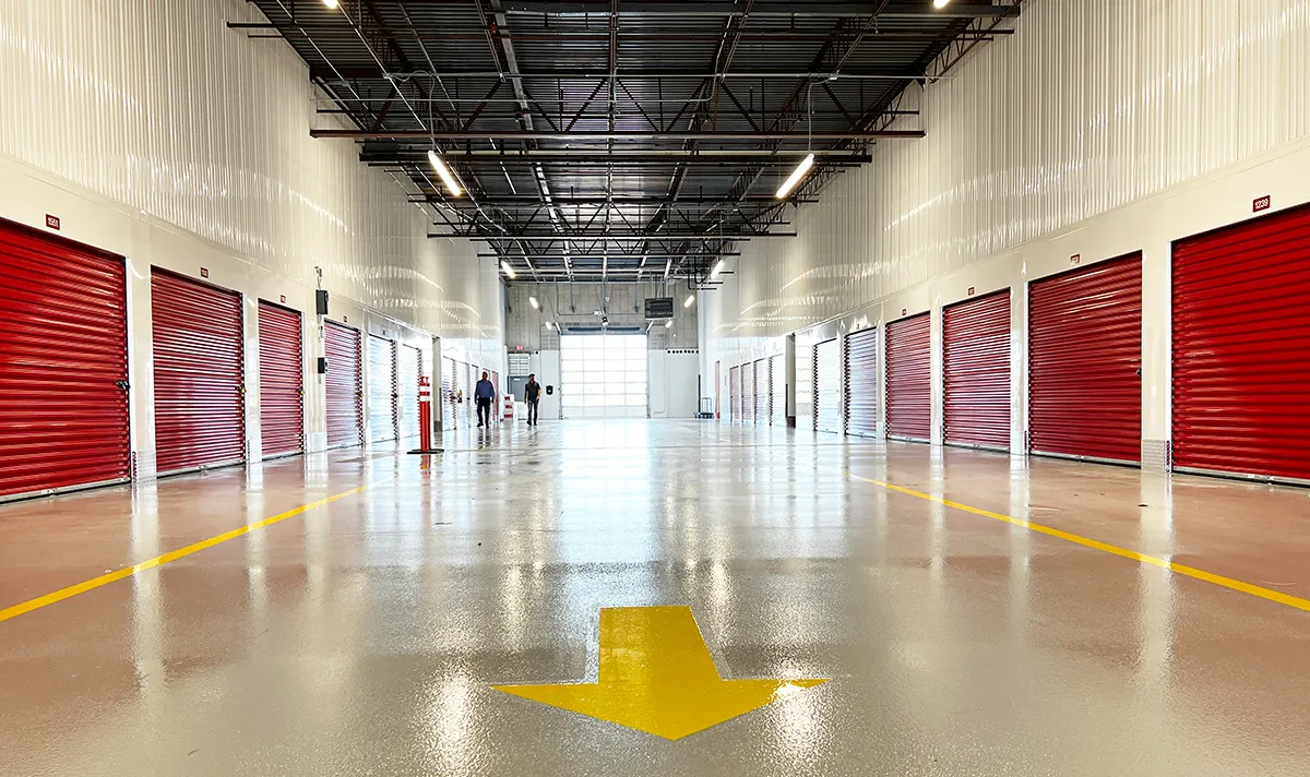 hallway in a CubeSmart facility completed by Trachte Building Systems