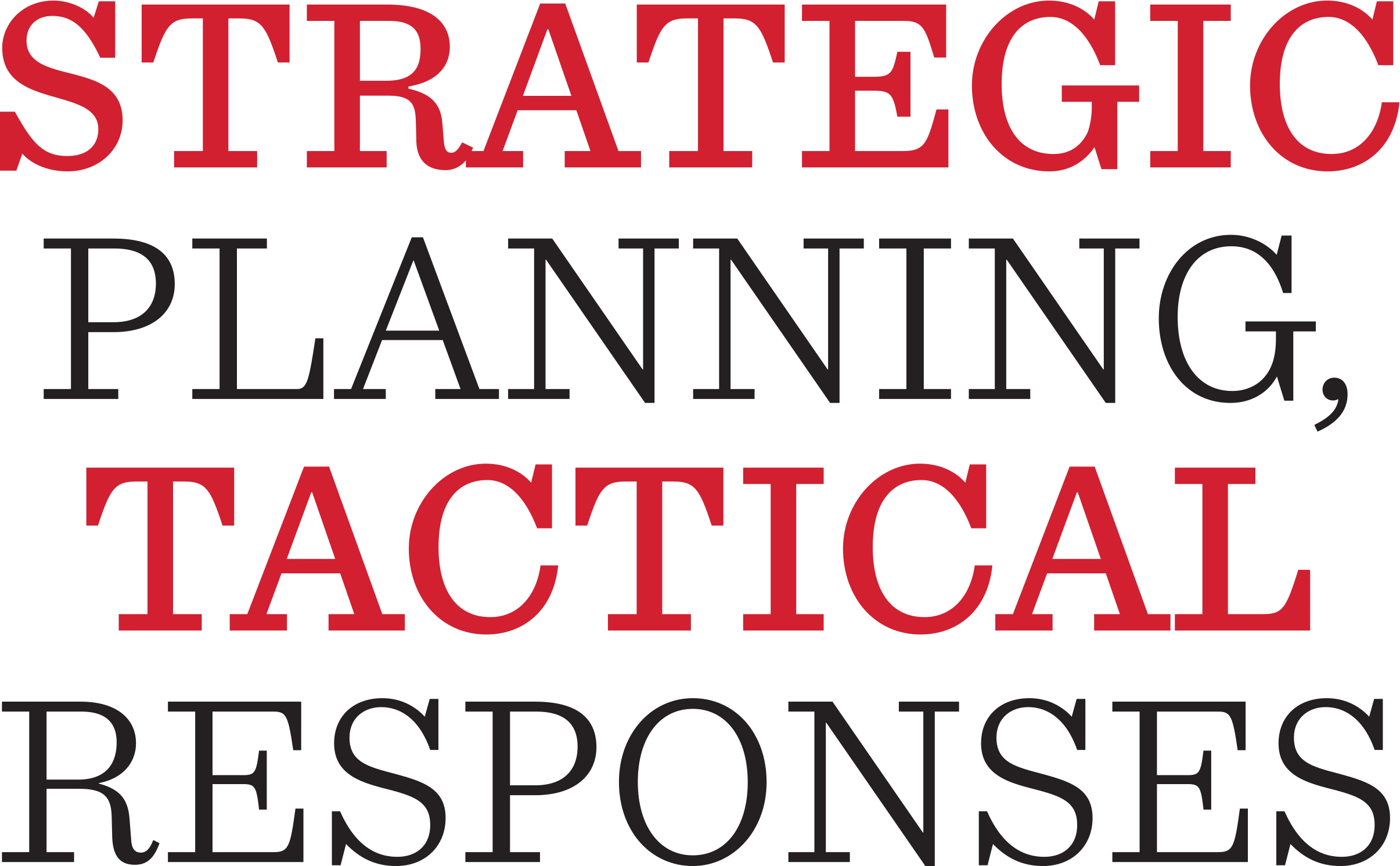 Strategic Planning, Tactical Responses