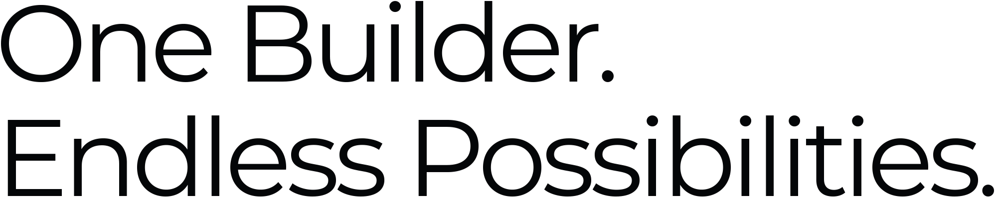 One Builder. Endless Possibilities.
