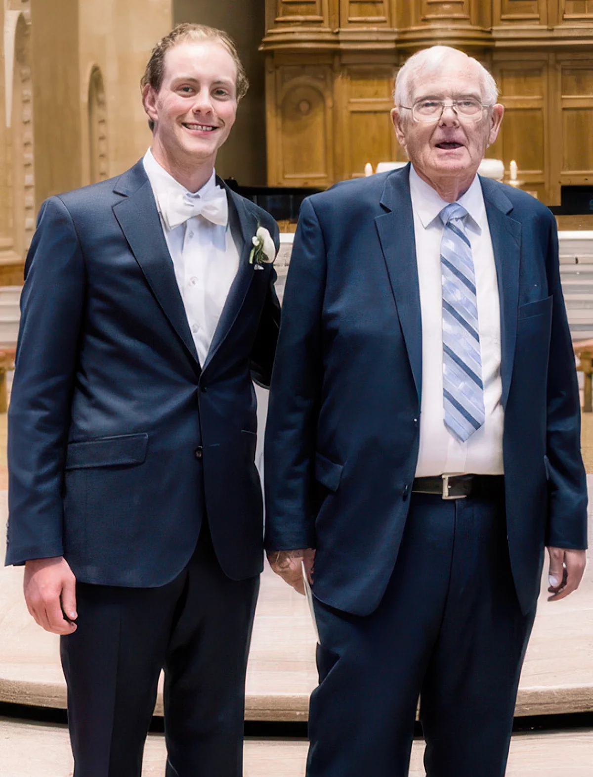 Adam Karndes and Grandpa Bob Karnes on Adam's wedding day