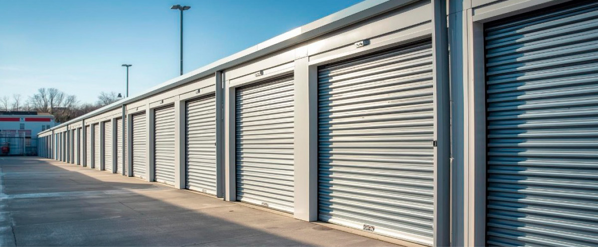 Row of storage units