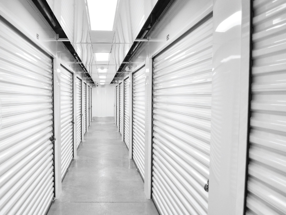 interior hallway of a self-storage facility