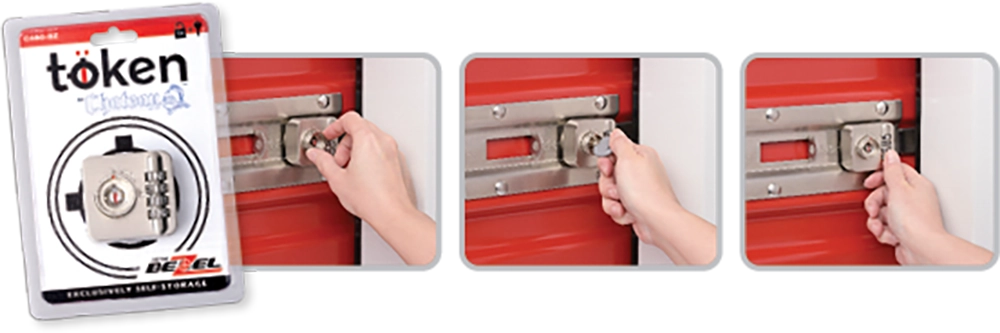 packaged lock with installation process shown