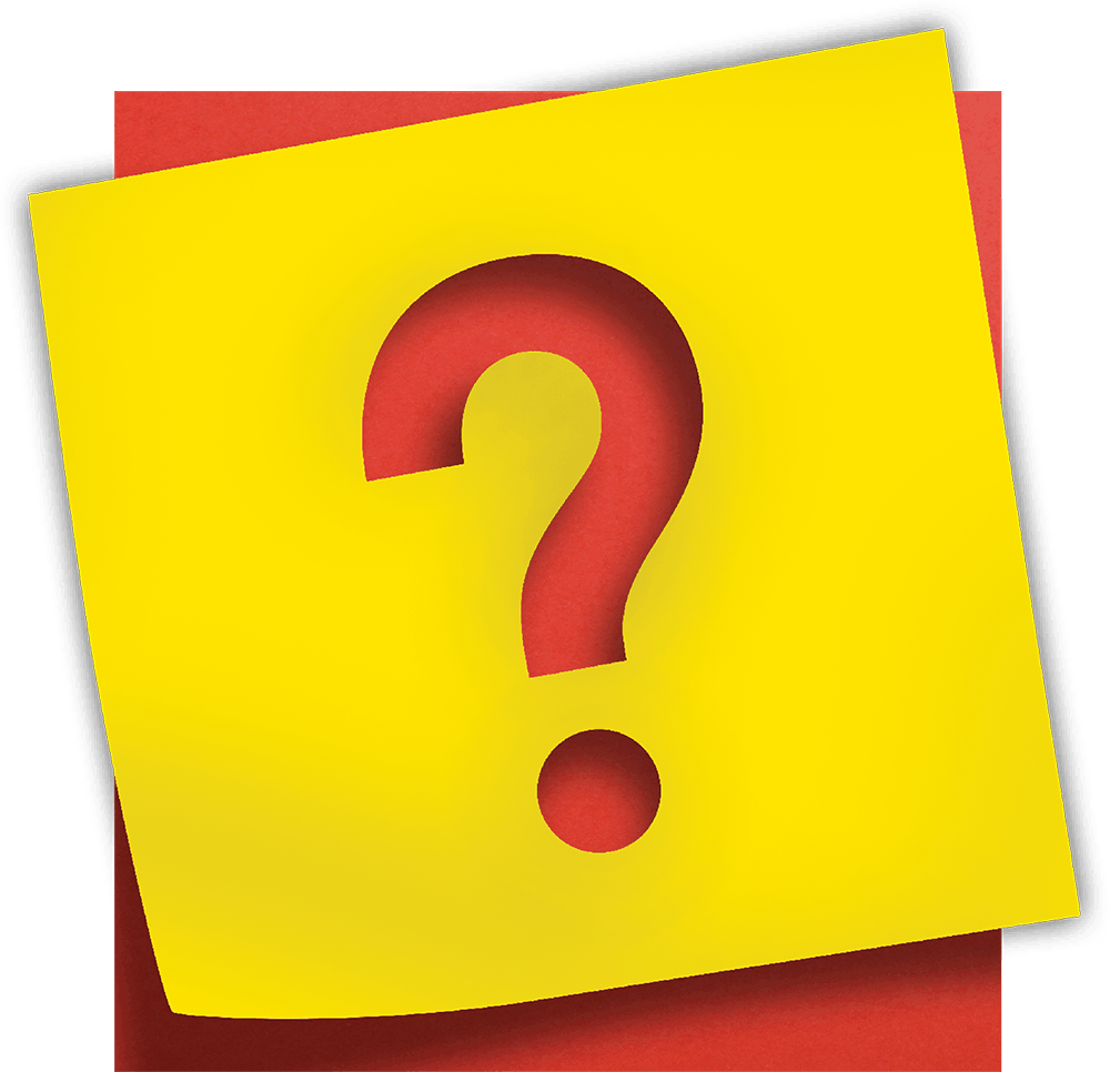 <br />
Yellow square with a cutout question mark symbol on a red background.