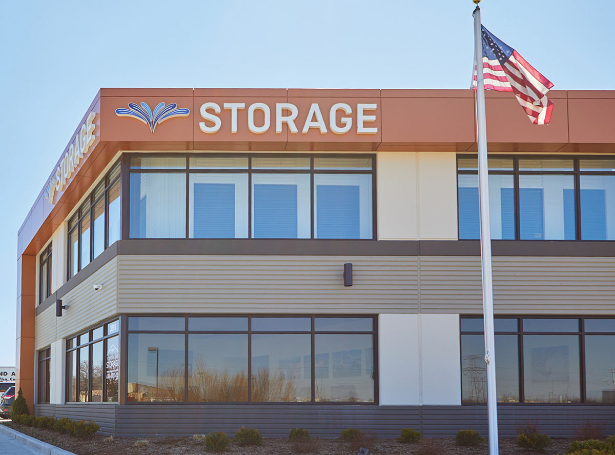 Exterior of a self-storage facility owned and operated by the Ottos.