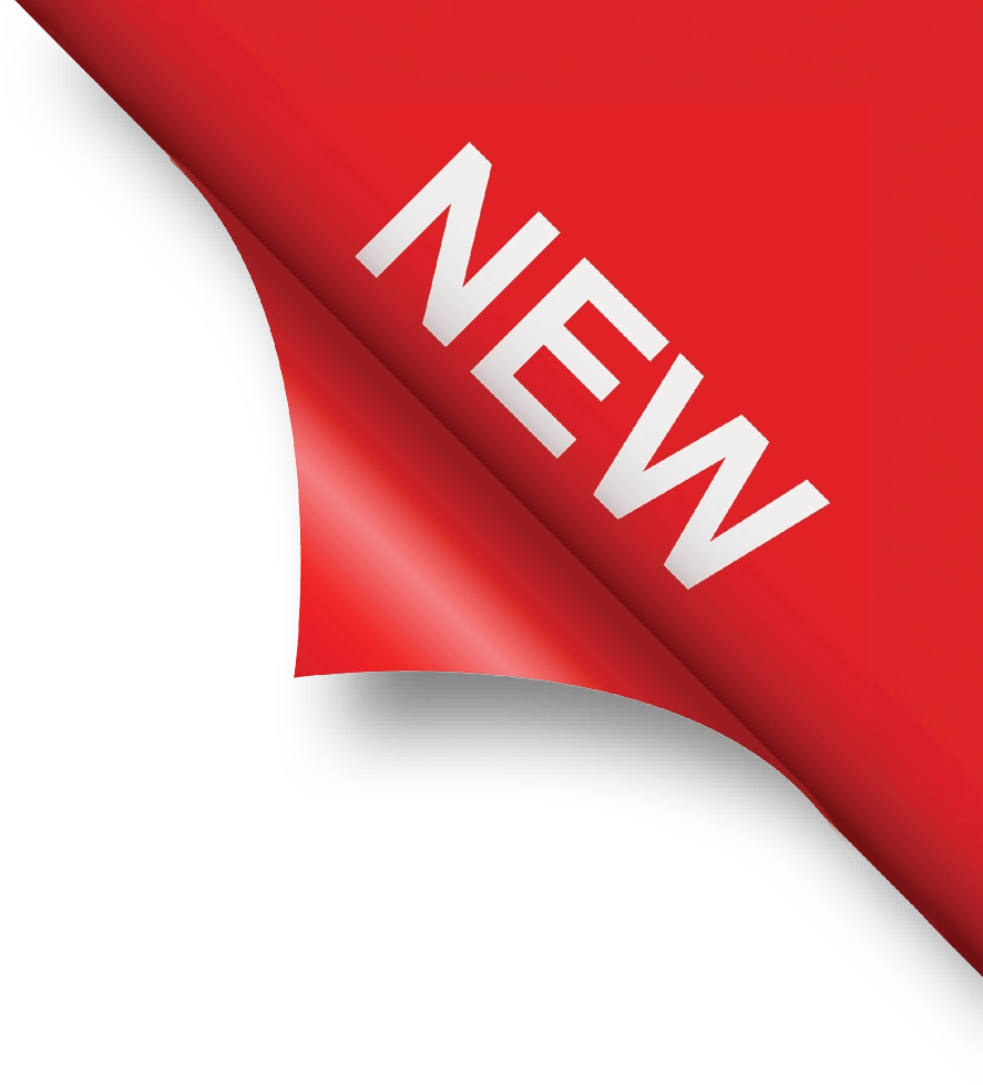 peeling corner with the word NEW behind it