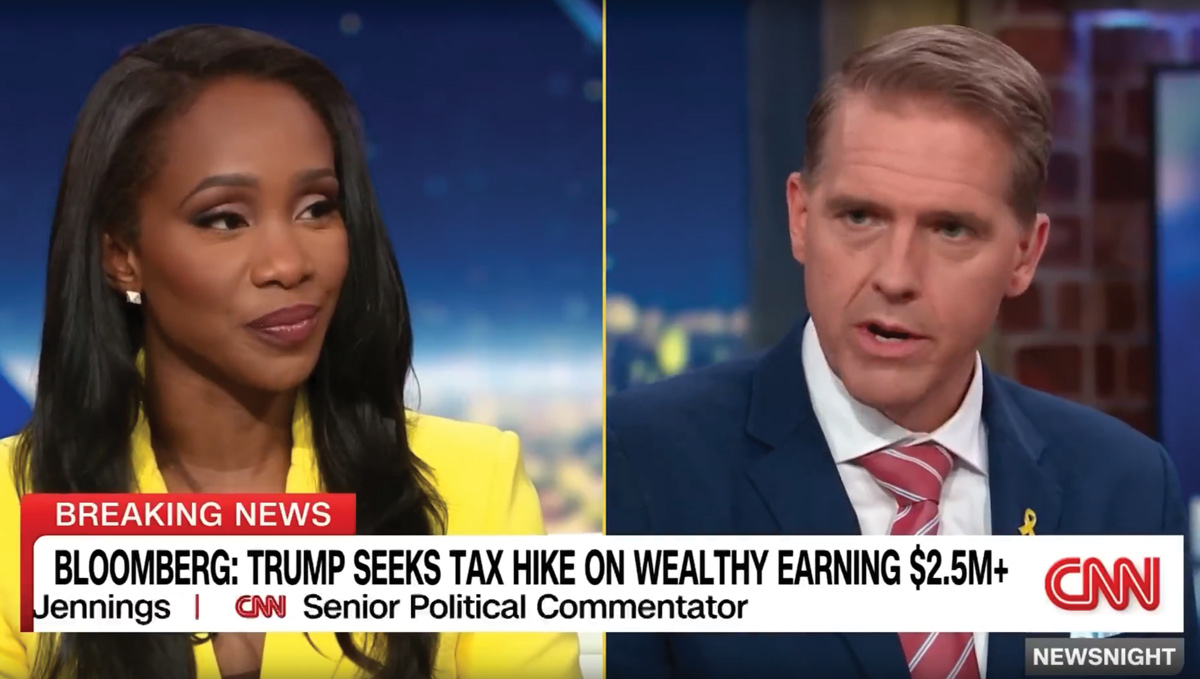 Scott Jennings appearing as a political commentator on a CNN Newsnight broadcast.