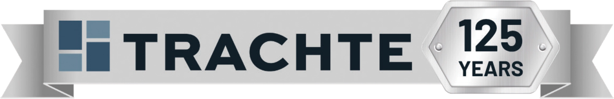 Trachte logo on a silver banner celebrating 125 years.