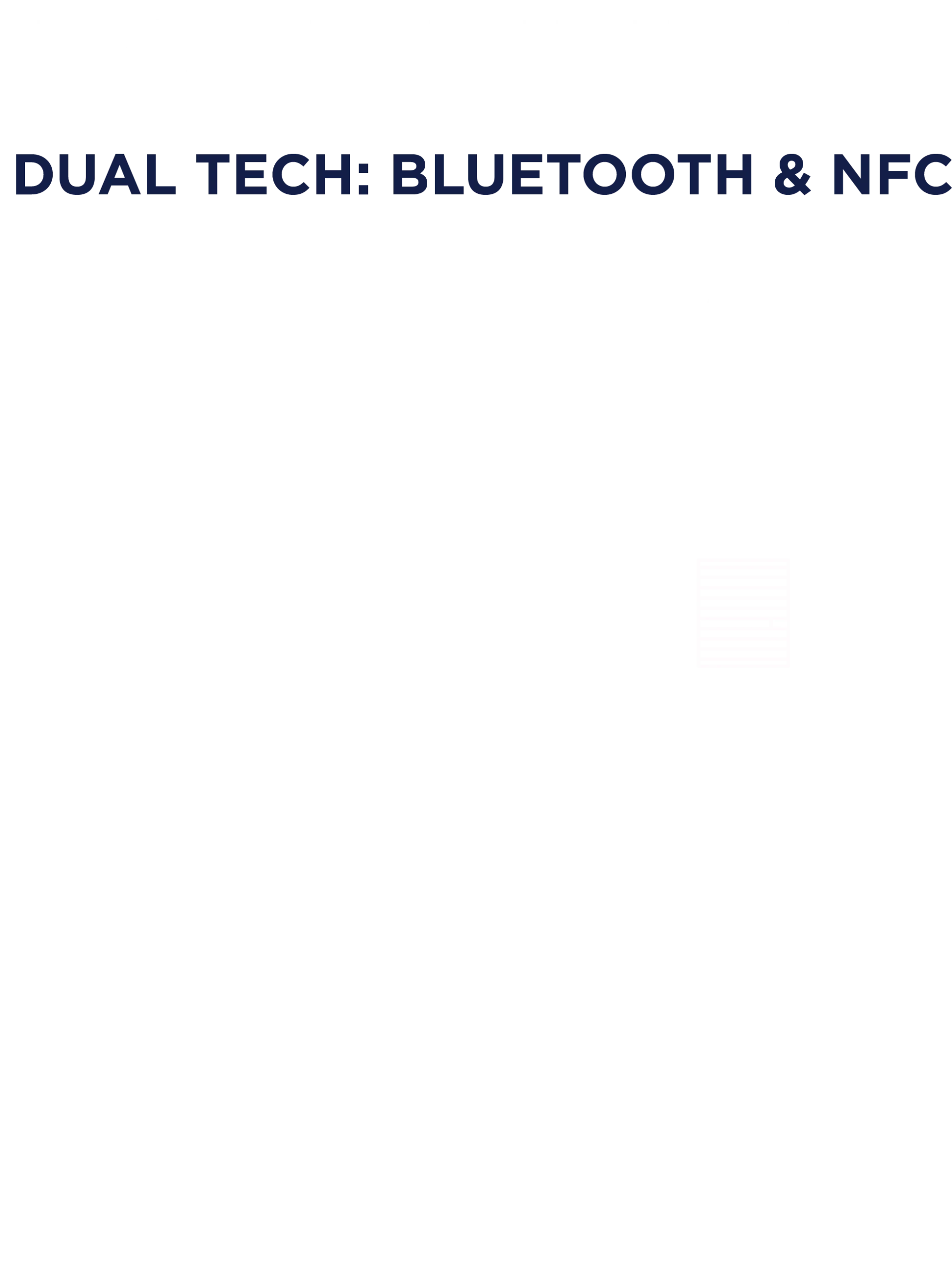 NOKĒ INFINITĒ; DUAL TECH: BLUETOOTH & NFC. INFINITE ACCESS: via NFC Technology. 5-YEAR BATTERY LIFE GUARANTEED. STRONGER SIGNAL, FASTER INSTALL: 4X Stronger, 50% Faster Means Lower Install Costs. 50% LESS POWER: Draw for Each Unlock. FACTORY-INSTALLED: Can Ship Pre-Installed on Janus Doors. TAMPER RESISTANT: with Notifications When Event is Detected