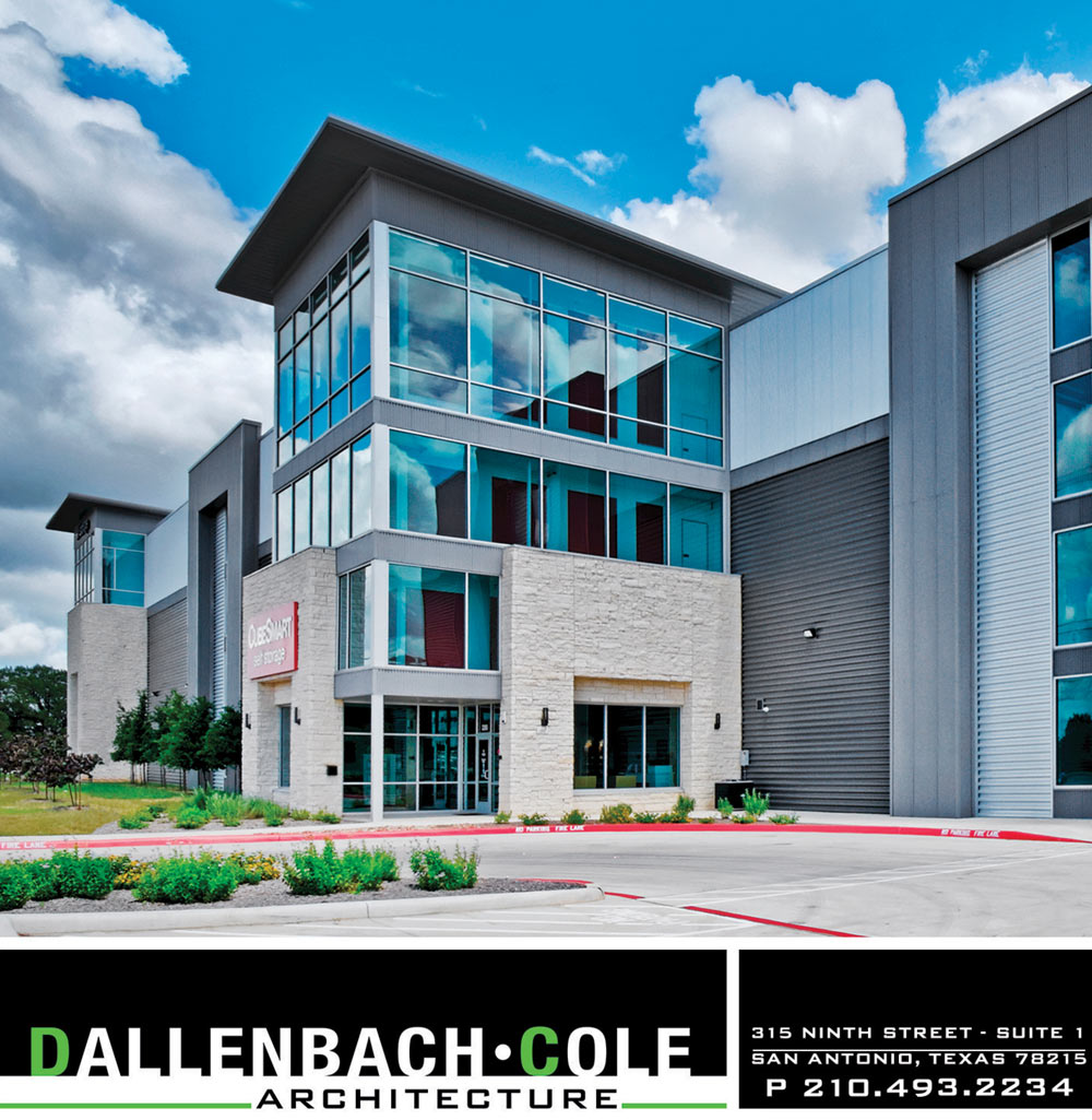 Dallenbach-Cole Architecture ad featuring a modern Extra Space Storage facility.